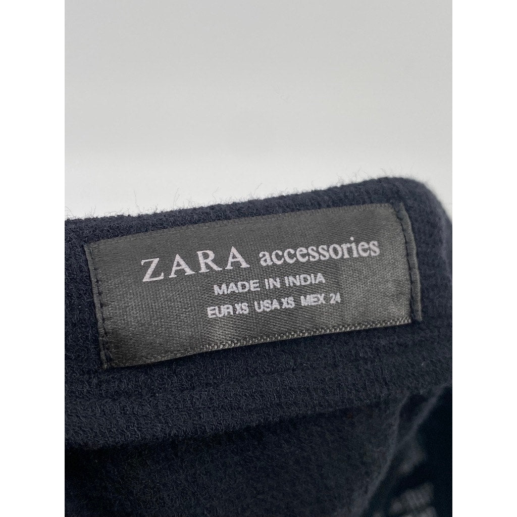 ZARA Women's Black Knit Ruffle-Trim Wrap Mini Skirt SZ XS