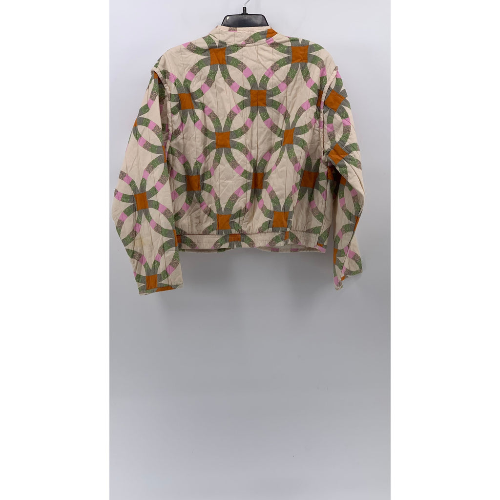 UNIVERSAL THREAD Women’s Off-White Flower Of Life Quilted Button-Up Jacket SZ S