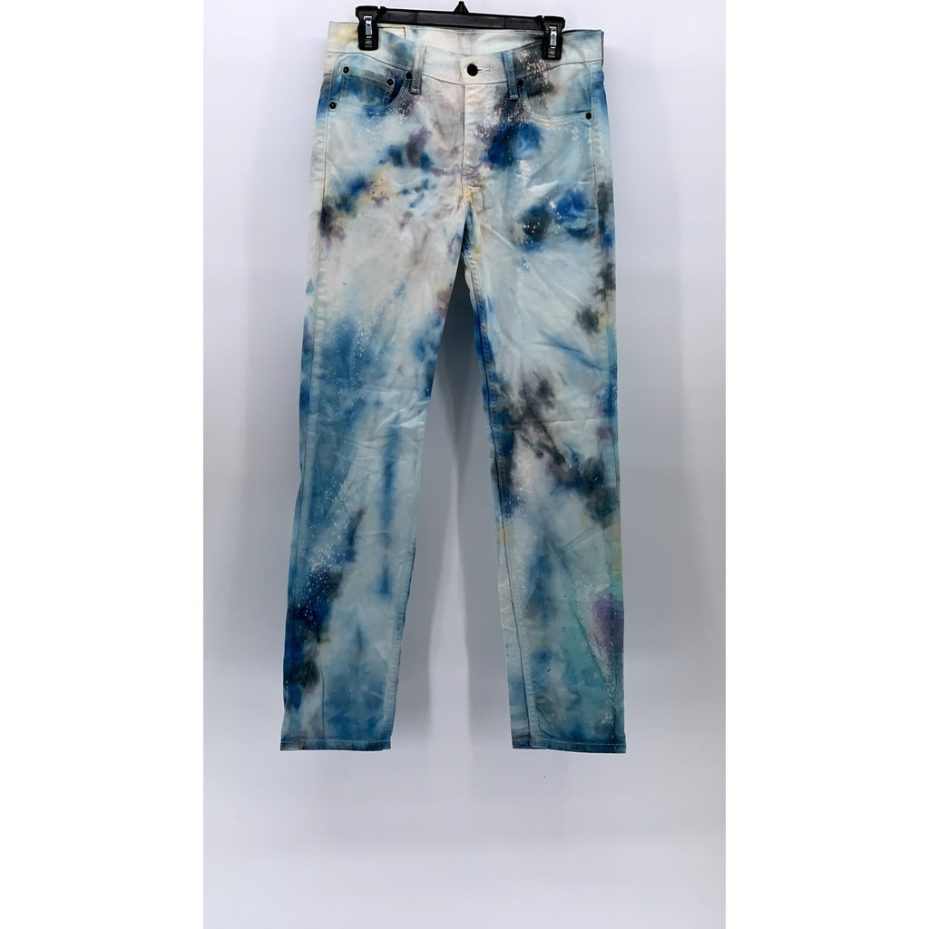 LEVI'S Men's Blue Denim Acid Wash 511 Slim-Leg Regular-Fit Jeans SZ 30X32