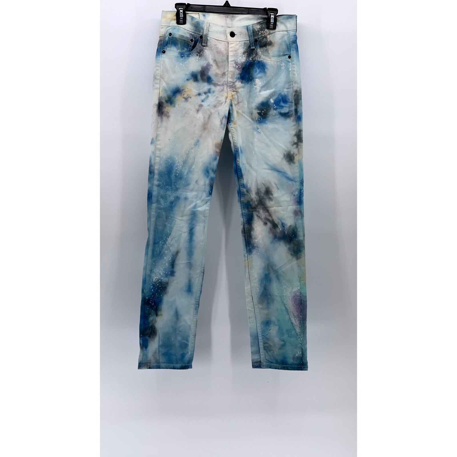 LEVI'S Men's Blue Denim Acid Wash 511 Slim-Leg Regular-Fit Jeans SZ 30X32