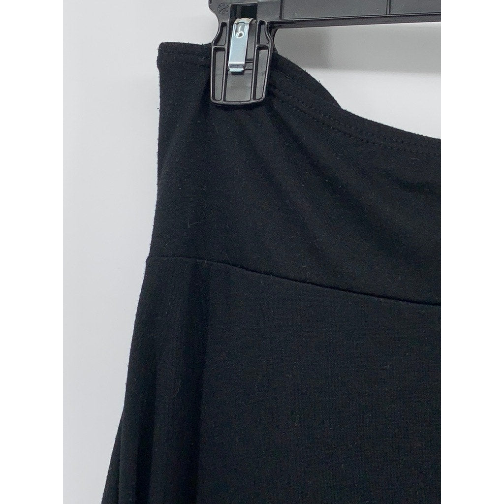 HULA HONEY Women's Black Solid Drapey Strapless A-Line Mini Dress SZ M