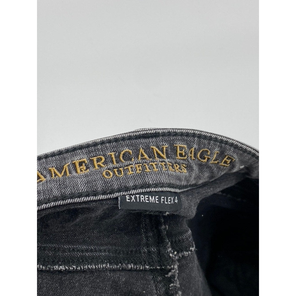AMERICAN EAGLE OUTFITTERS Men's Black Extreme Flex 4 Slim-Fit Jeans SZ 31X32