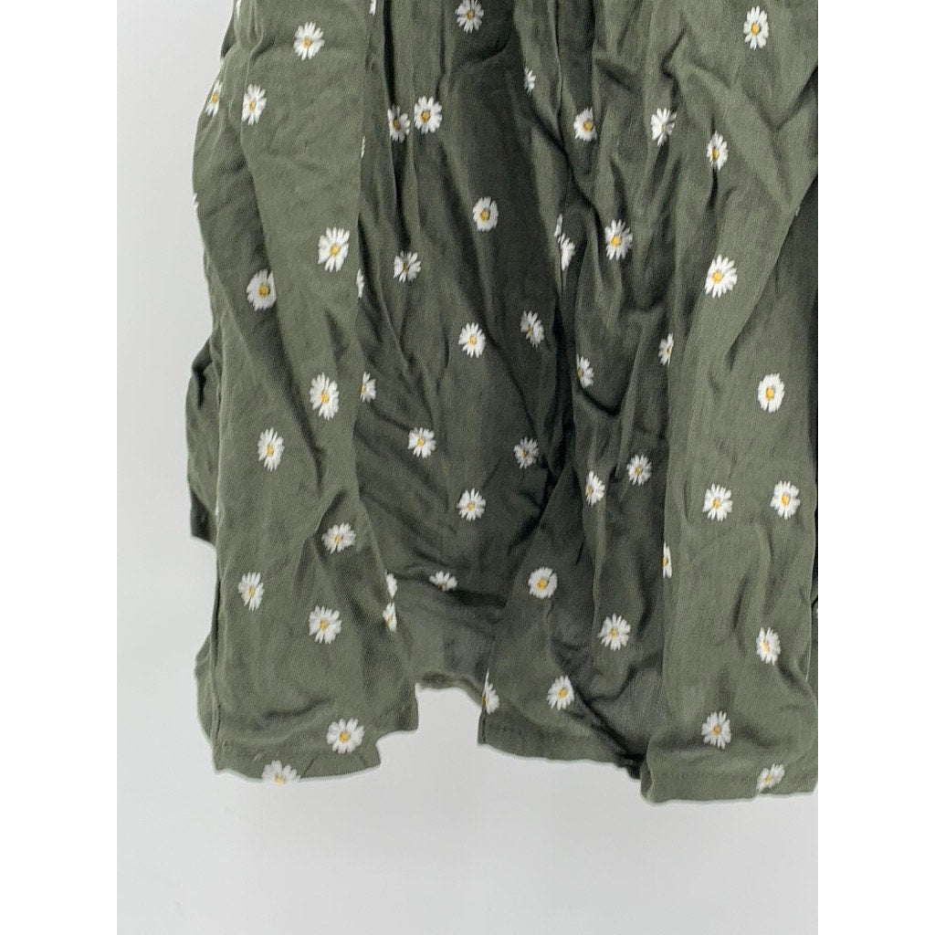 NO BOUNDARIES Juniors' Green Ditsy Floral Tank Top SZ M (7-9)
