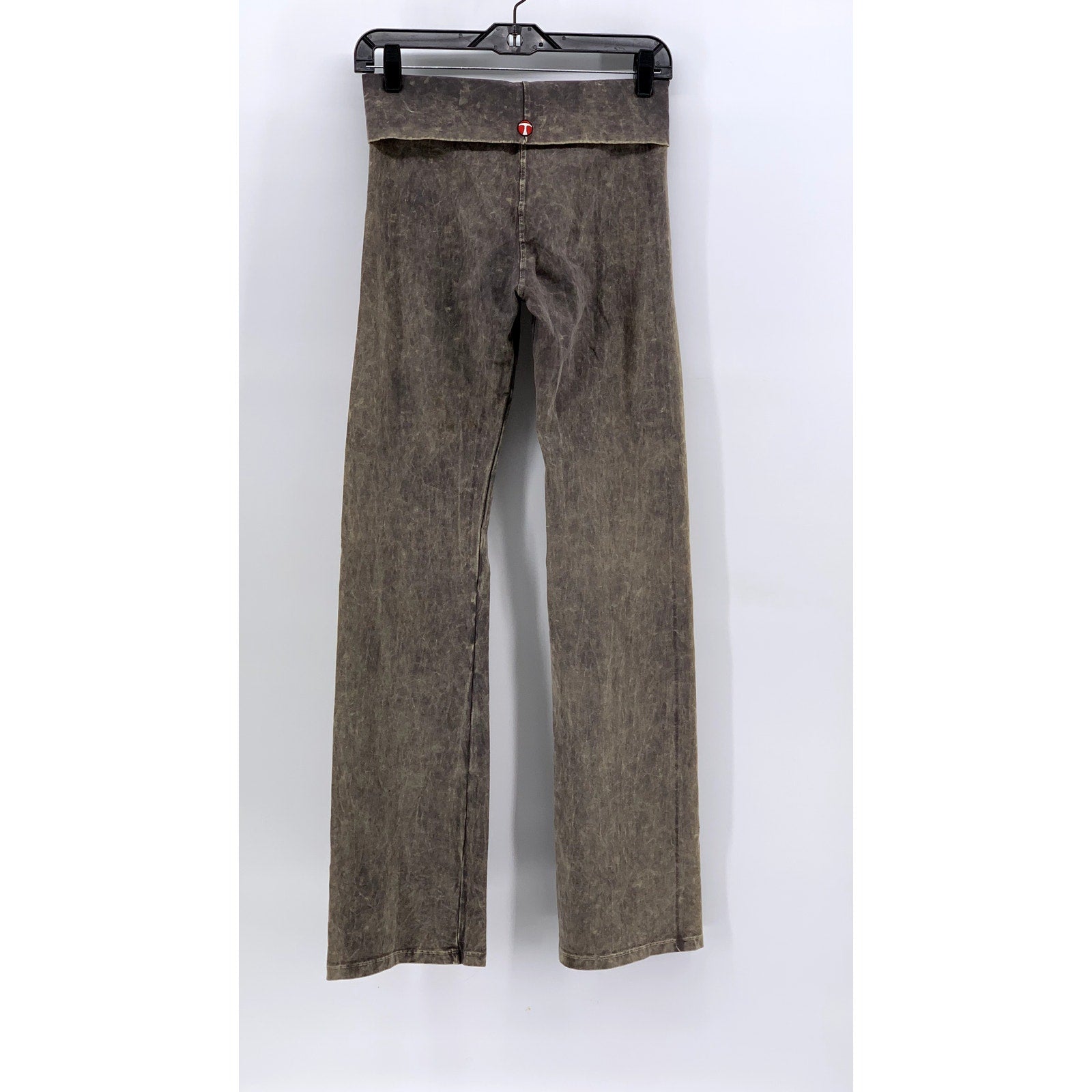 T-PARTY Women's Gray-Brown Tie-Dye Wide-Leg Fold Over Leggings SZ S