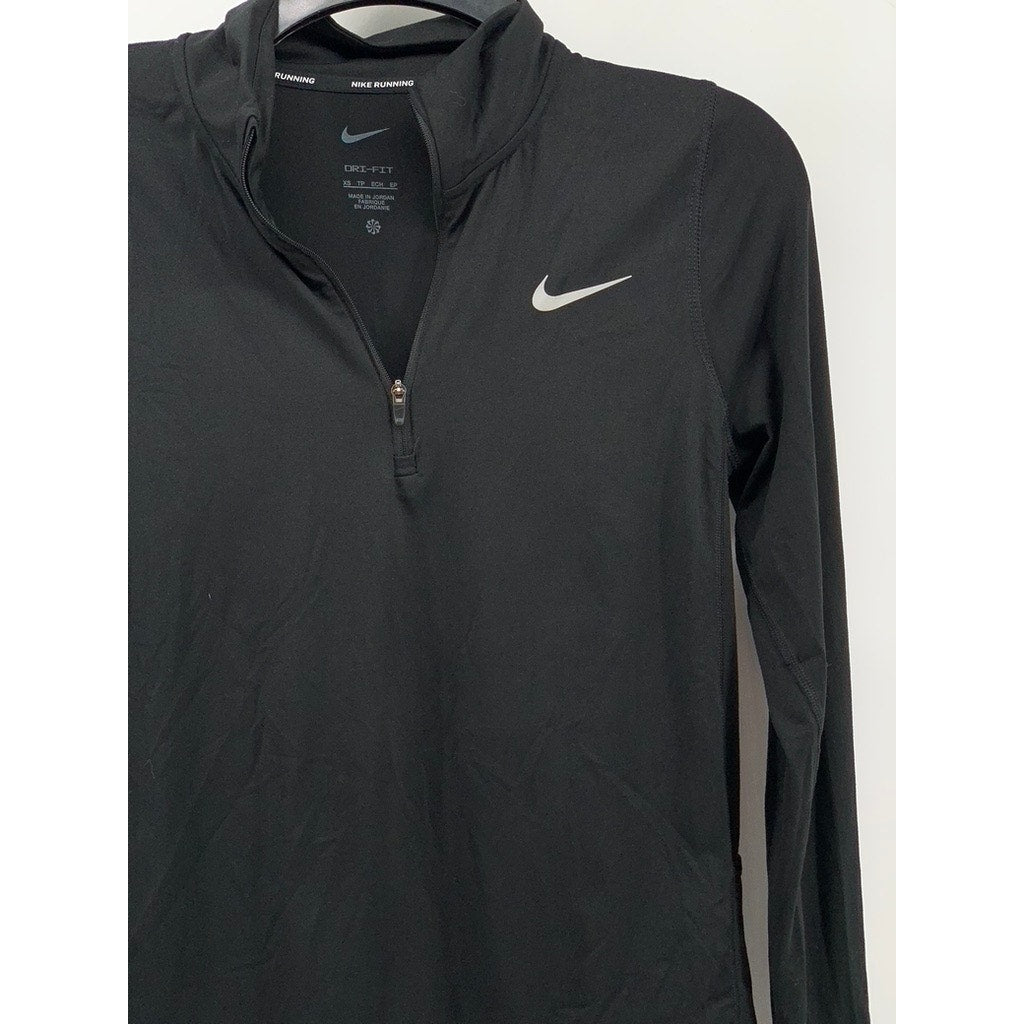 NIKE Women's Black Dri-Fit Half-Zip Long Sleeve Running Top SZ XS