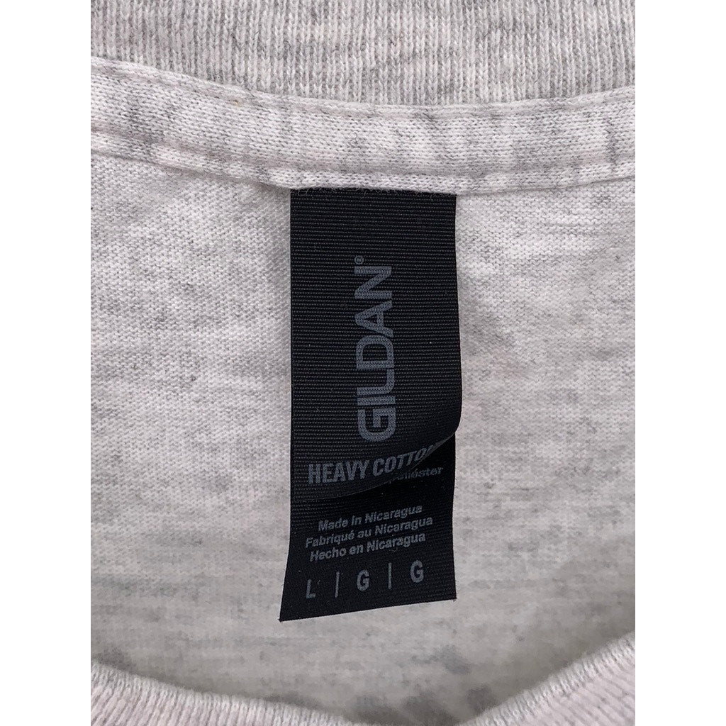 GILDAN Men's Gray Graphic Heavy Cotton T-Shirt SZ L