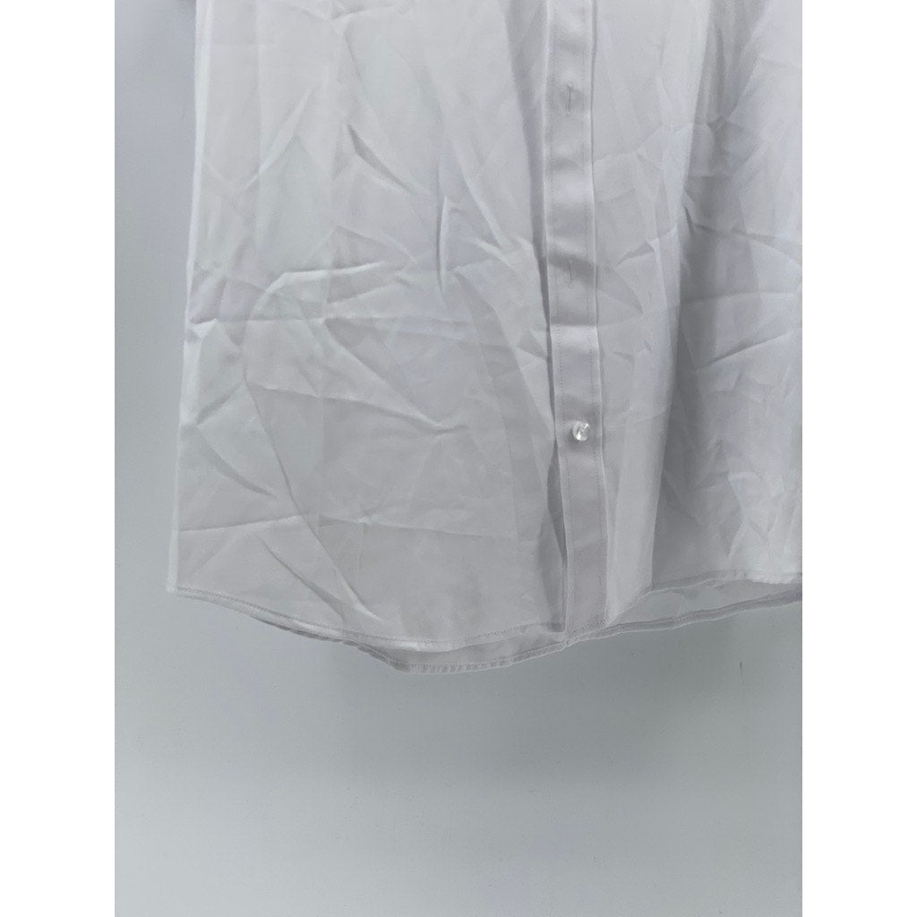 TOM BAINE Men’s Bright a white Slim-Fit Button-Up Short Sleeve Shirt SZ M