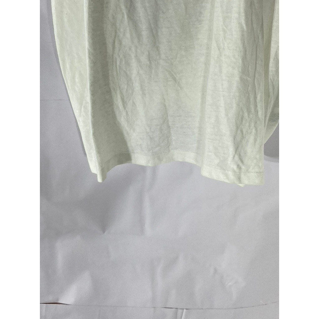 J. CREW Women's White Solid Crewneck Tie-Back Tank Top SZ L
