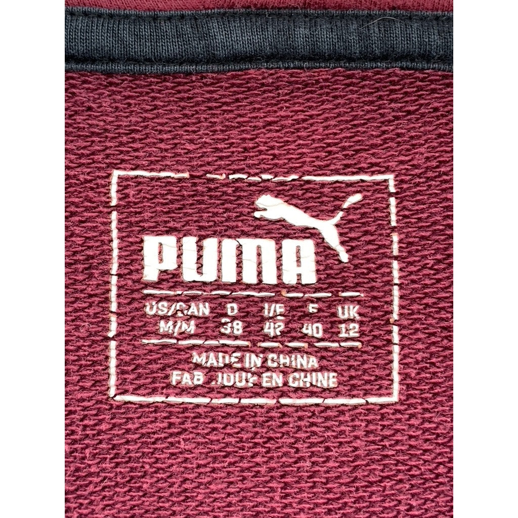 PUMA Women's Maroon Logo Pullover Hoodie SZ M