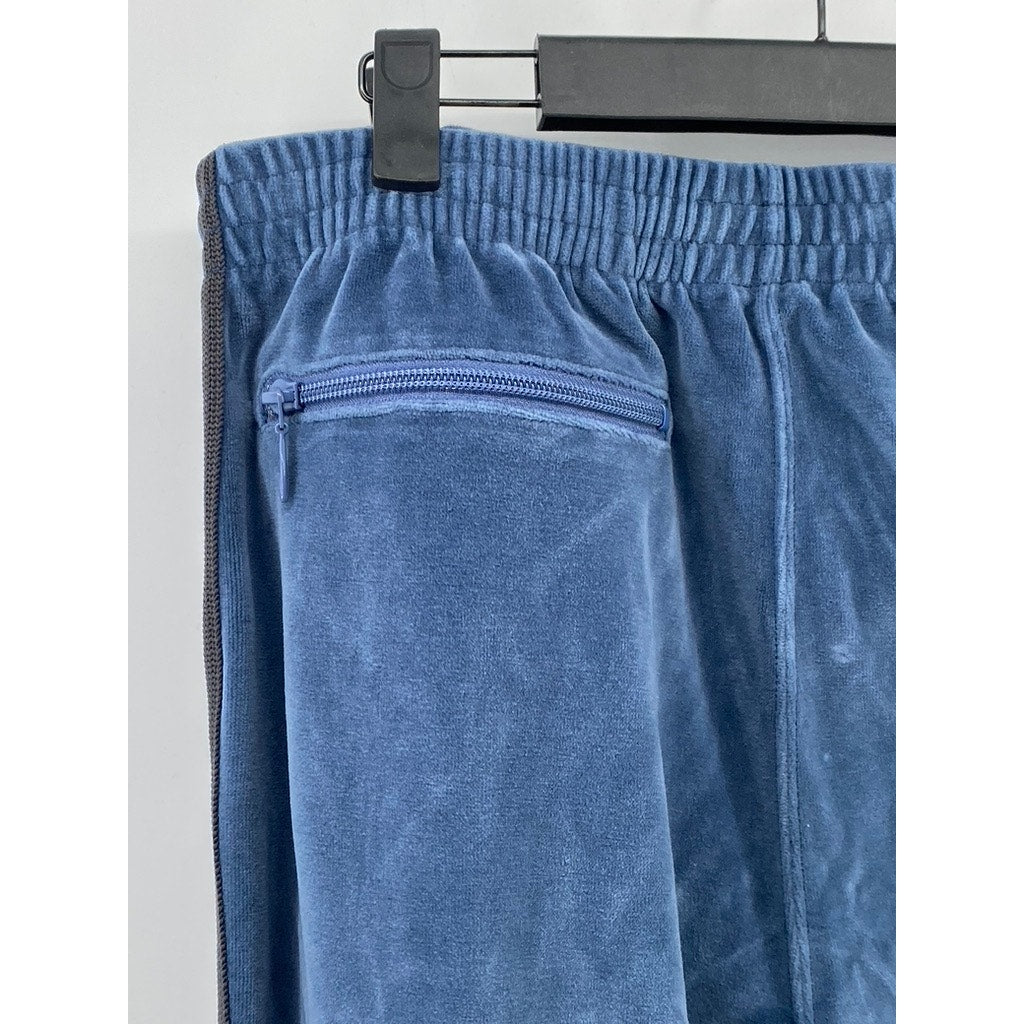 NEEDLES Men's Blue Velour Side-Striped Pull-On Straight-Leg Track Pants SZ M