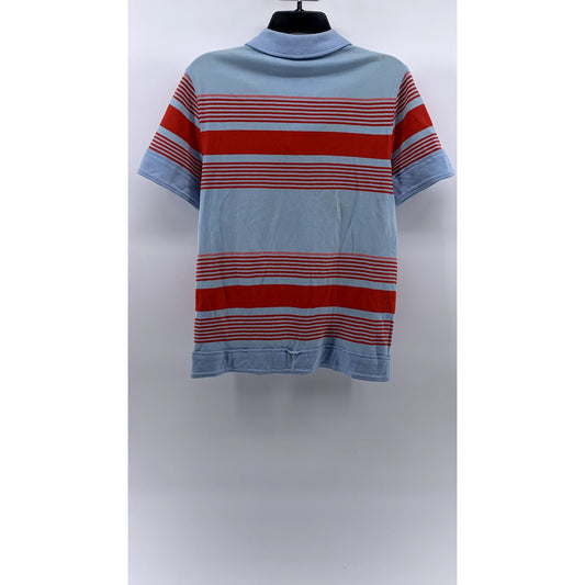 LACOSTE L!VE Unisex Blue-Red Striped Opening Ceremony Polo Shirt SZ XS