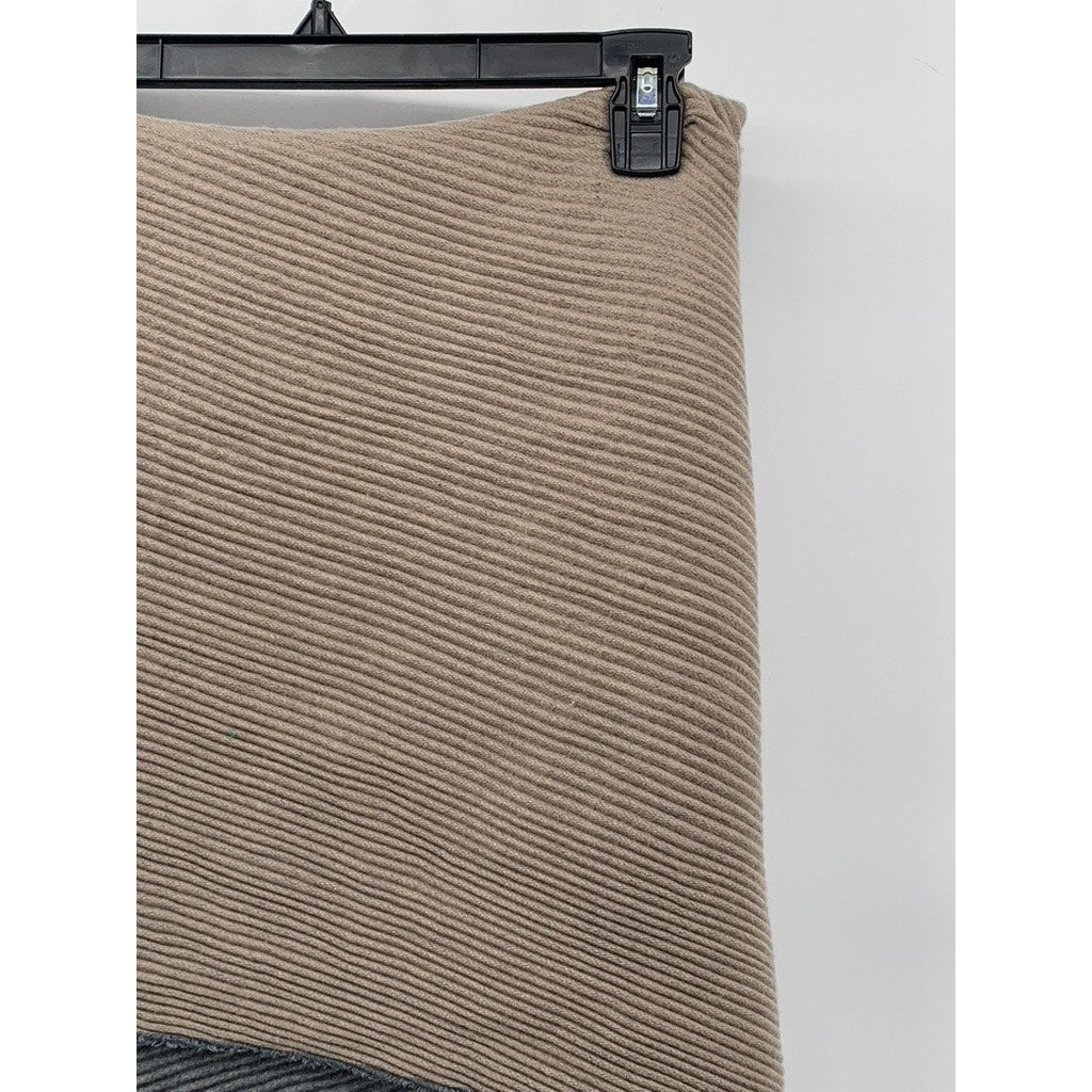 14TH & UNION Women's Brown-Gray Ribbed Shawl SZ OS