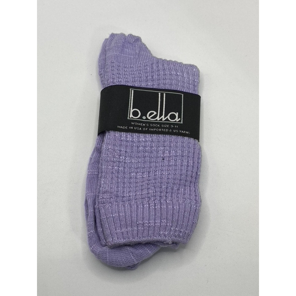 B.ELLA Women's Lilac Purple Knit Mary Crew Socks SZ OS