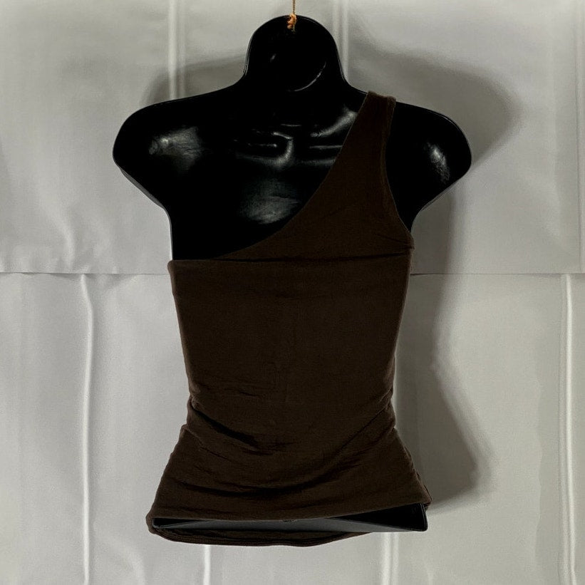 J.CREW Women's Brown Solid One-Shoulder Pullover Lightweight Top SZ XS