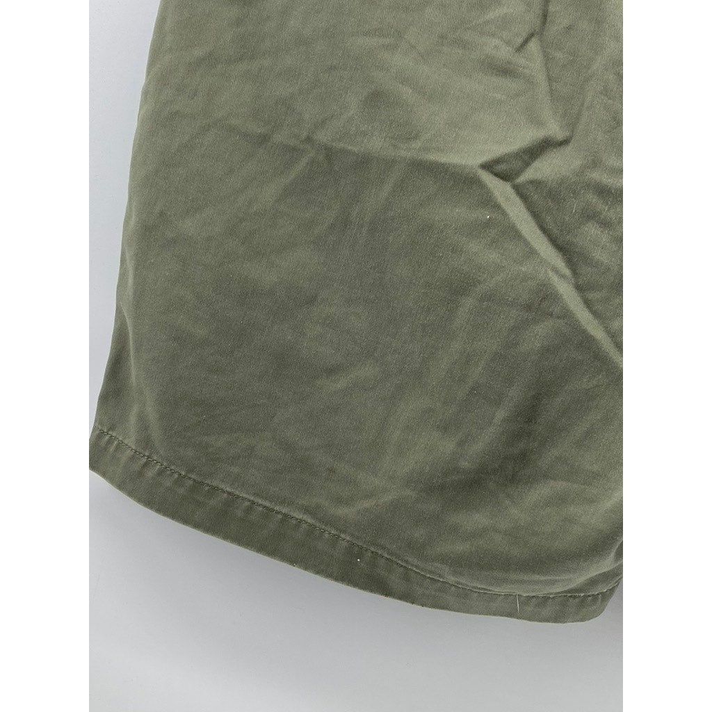 DOCKERS KHAKIS Women's Olive Green Pleated Regular-Fit Shorts SZ 34