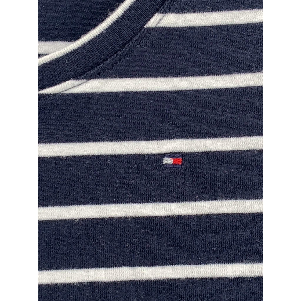 TOMMY HILFIGER Women's Navy-White Striped Long Sleeve Top SZ M