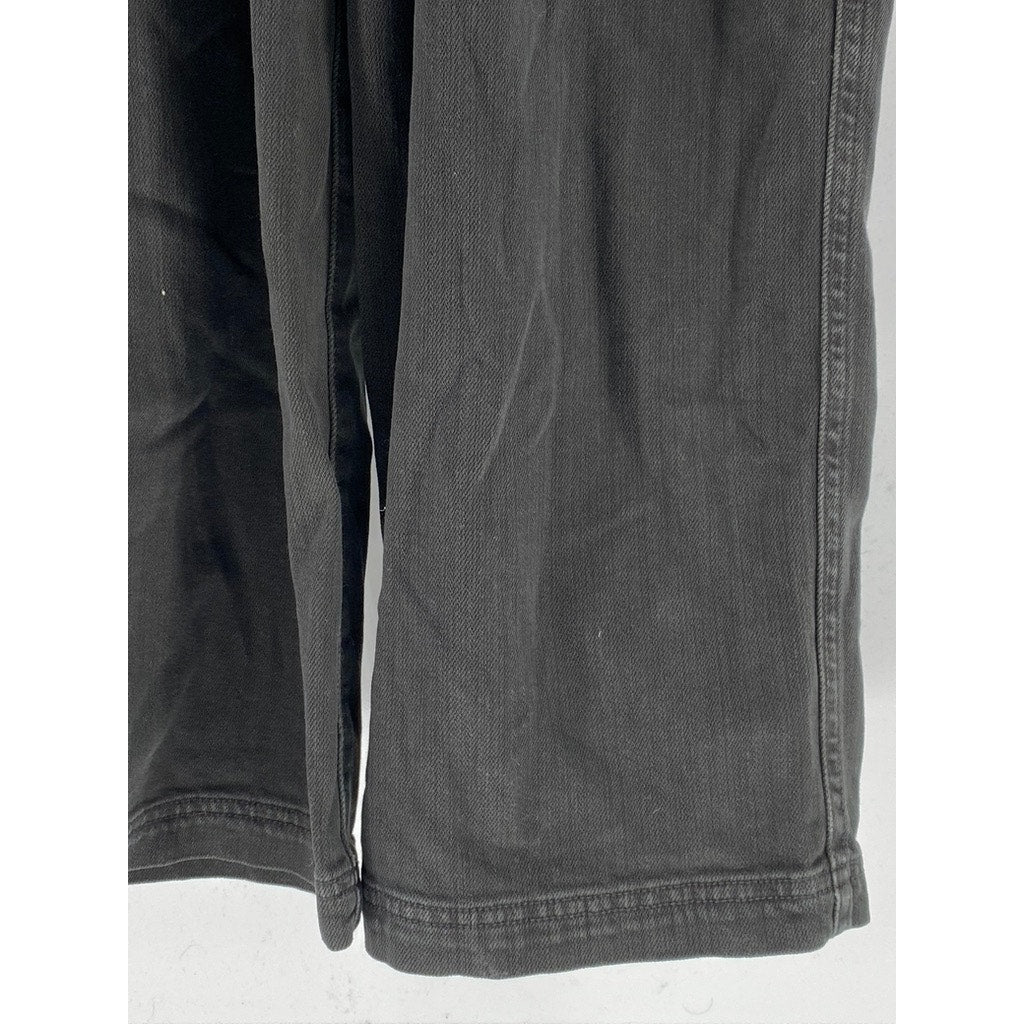 AERIE Women’s Black Denim Adjustable Strap Straight-Leg Overalls SZ XS