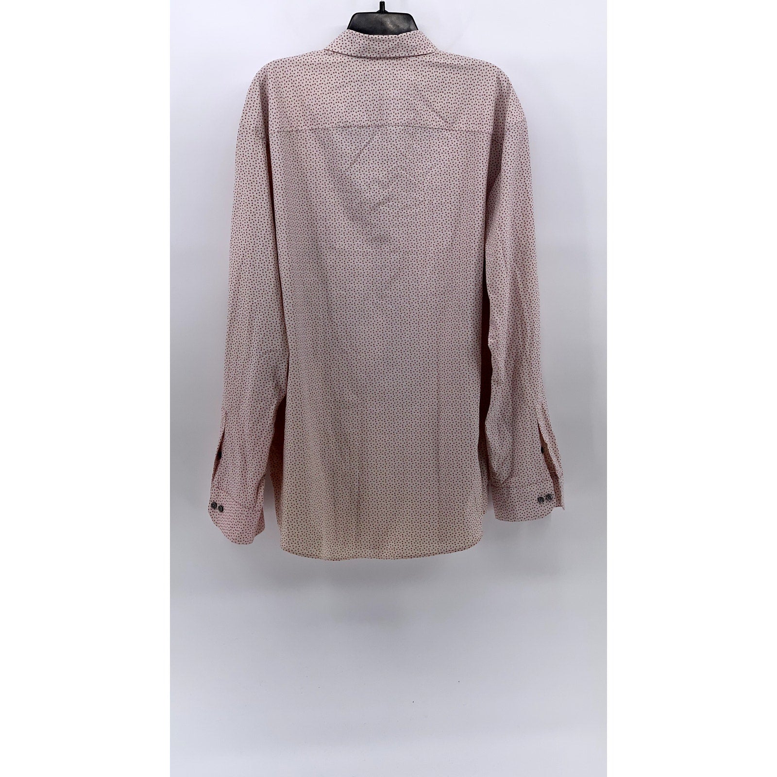 ALFANI Men's Pink Printed Regular-Fit Button-Up Long Sleeve Shirt SZ 17/17.5