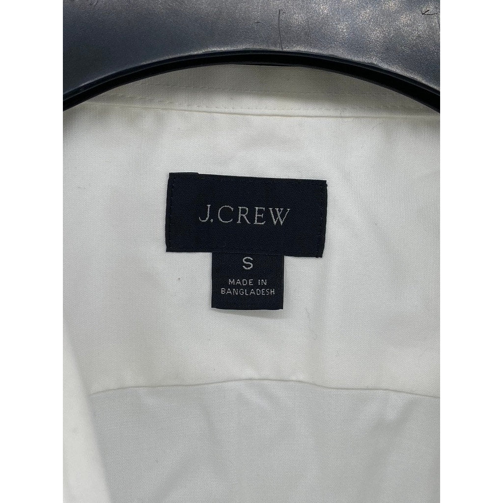 J.CREW Men's White Cotton Poplin Slim-Fit Button-Up Long Sleeve Shirt SZ S