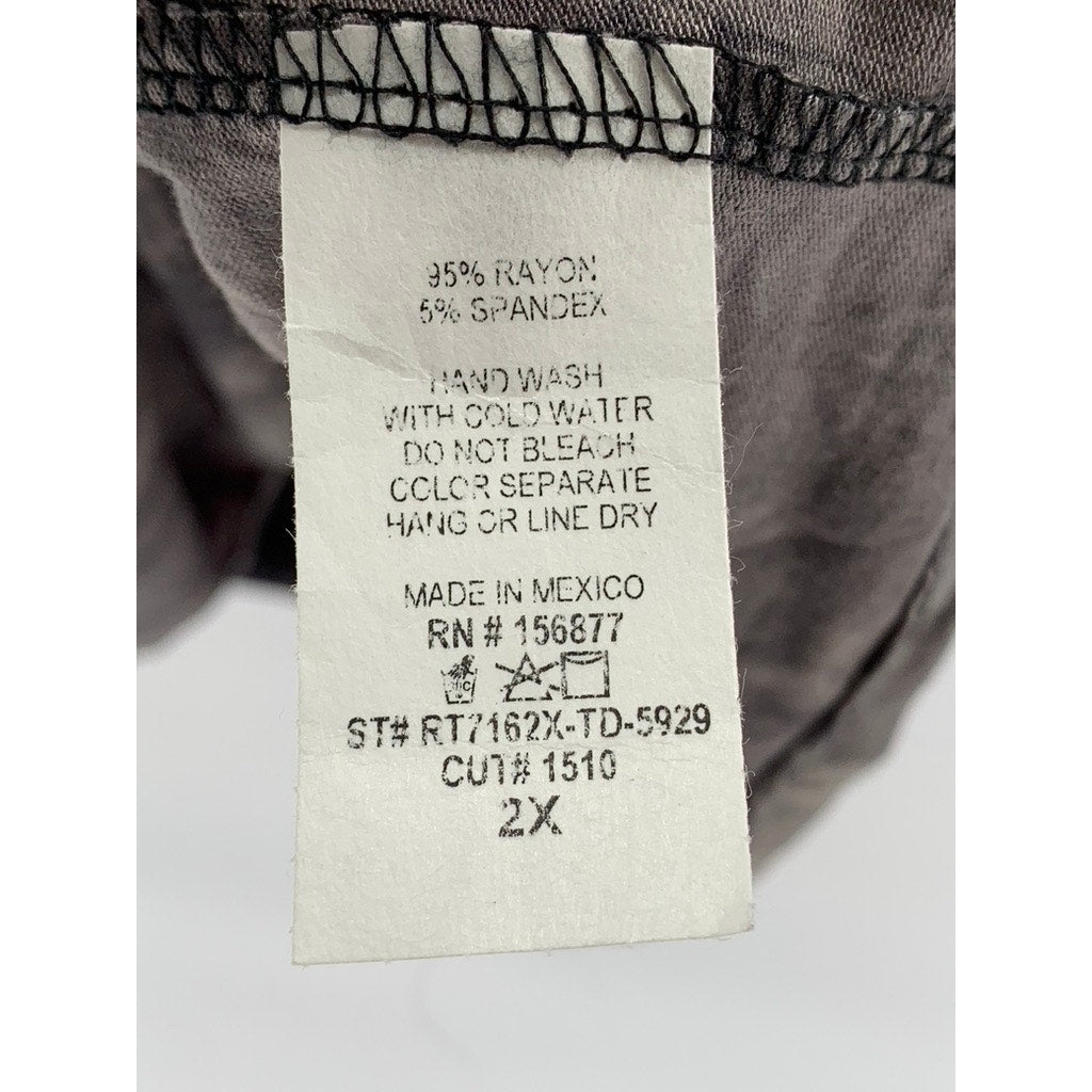 RAGDOLL Women's Plus Gray-White Tie-Dye Graphic Sweatshirt SZ 2X