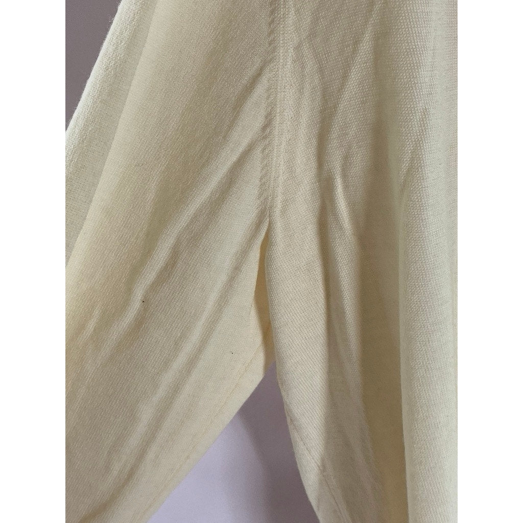 UNIQLO Men's Beige Wool Knit Long Sleeve Pullover Turtleneck Sweater SZ 2XL