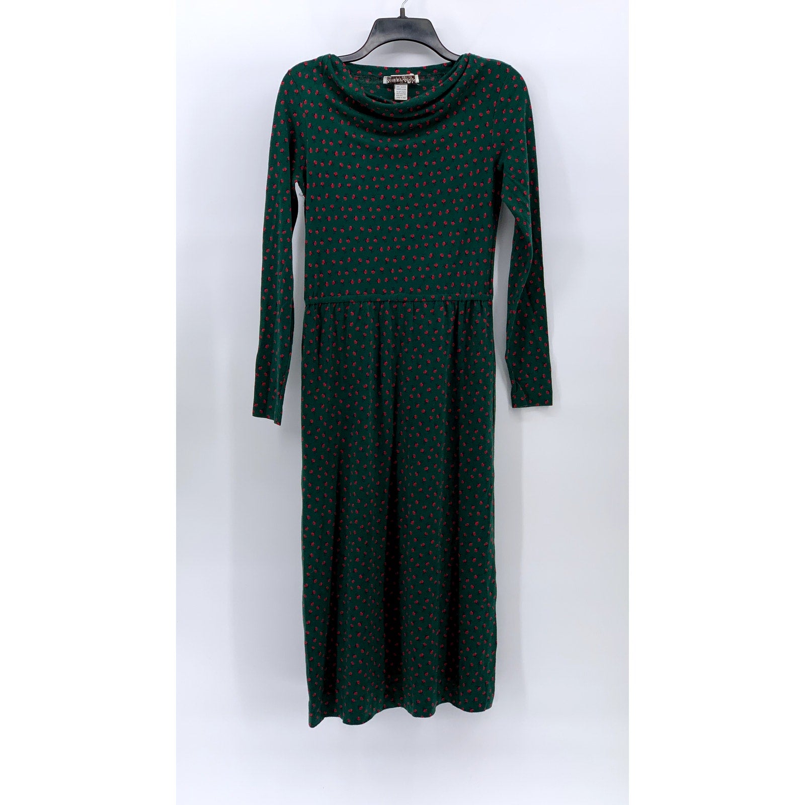 LORD + TAYLOR Women's Vintage Dark Green Floral Print Cowl-Neck Maxi Dress SZ 6