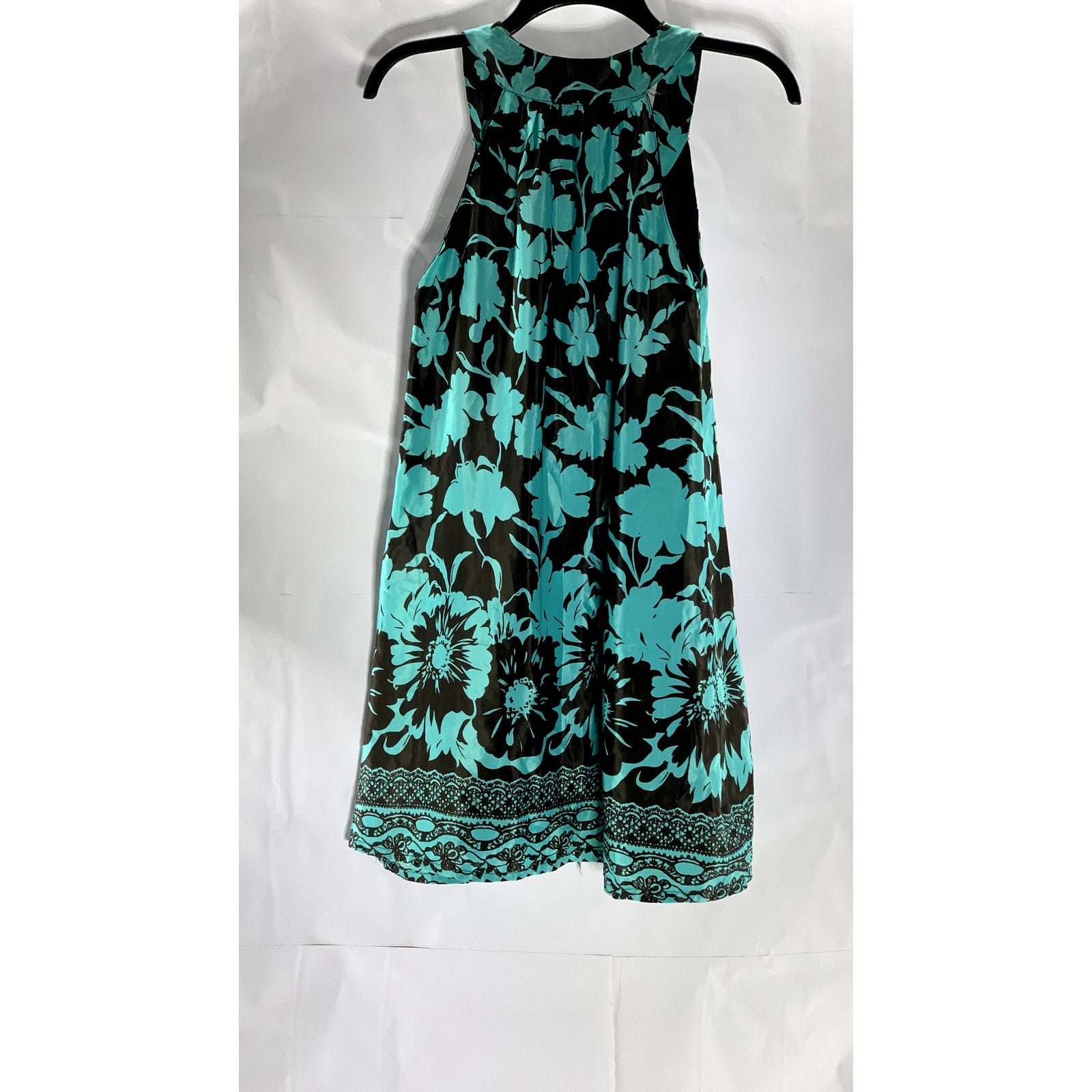 APRICOT Women's Brown-Green Floral Scoop-Neck A-Line Mini Sleeveless Dress SZ XS