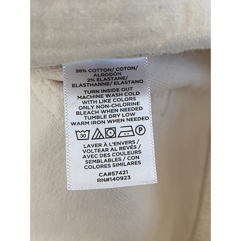 LOFT Women's Off-White Denim The Straight Cropped Jeans SZ 12/31
