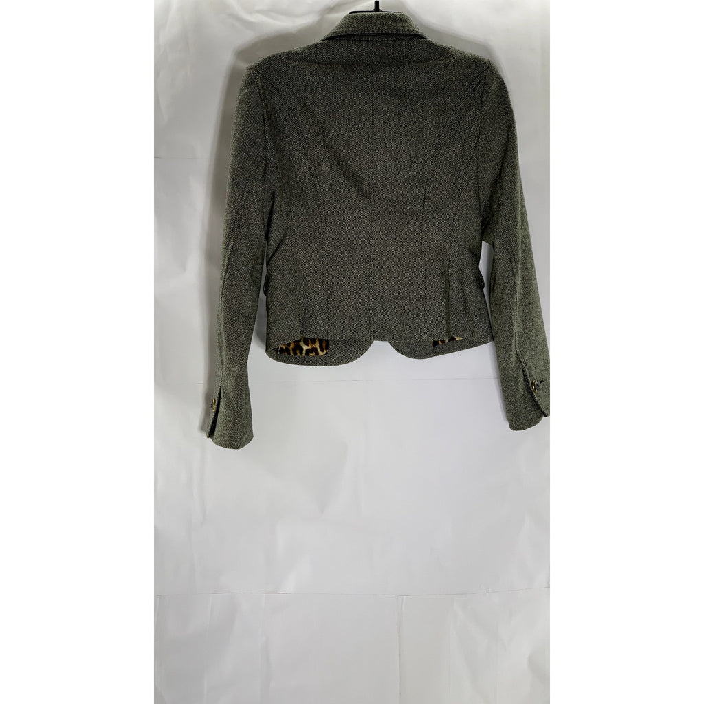 EXPRESS DESIGN STUDIO Women's Gray Textured One-Button Wool-Blend Blazer SZ 8