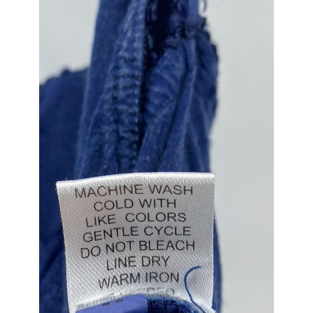 REBELLION Women's Navy Blue Lace-Trim V-Neck Smocked Tank Top SZ M