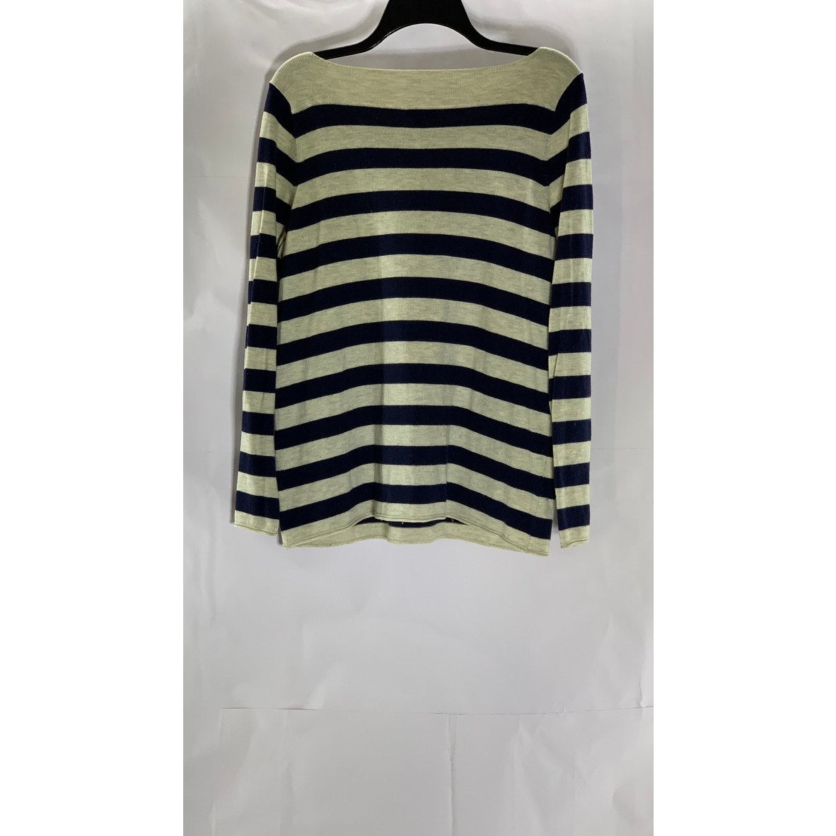 GAP Women's Navy Uniform Bella Striped Boatneck Log Sleeve Pullover Sweater SZ M
