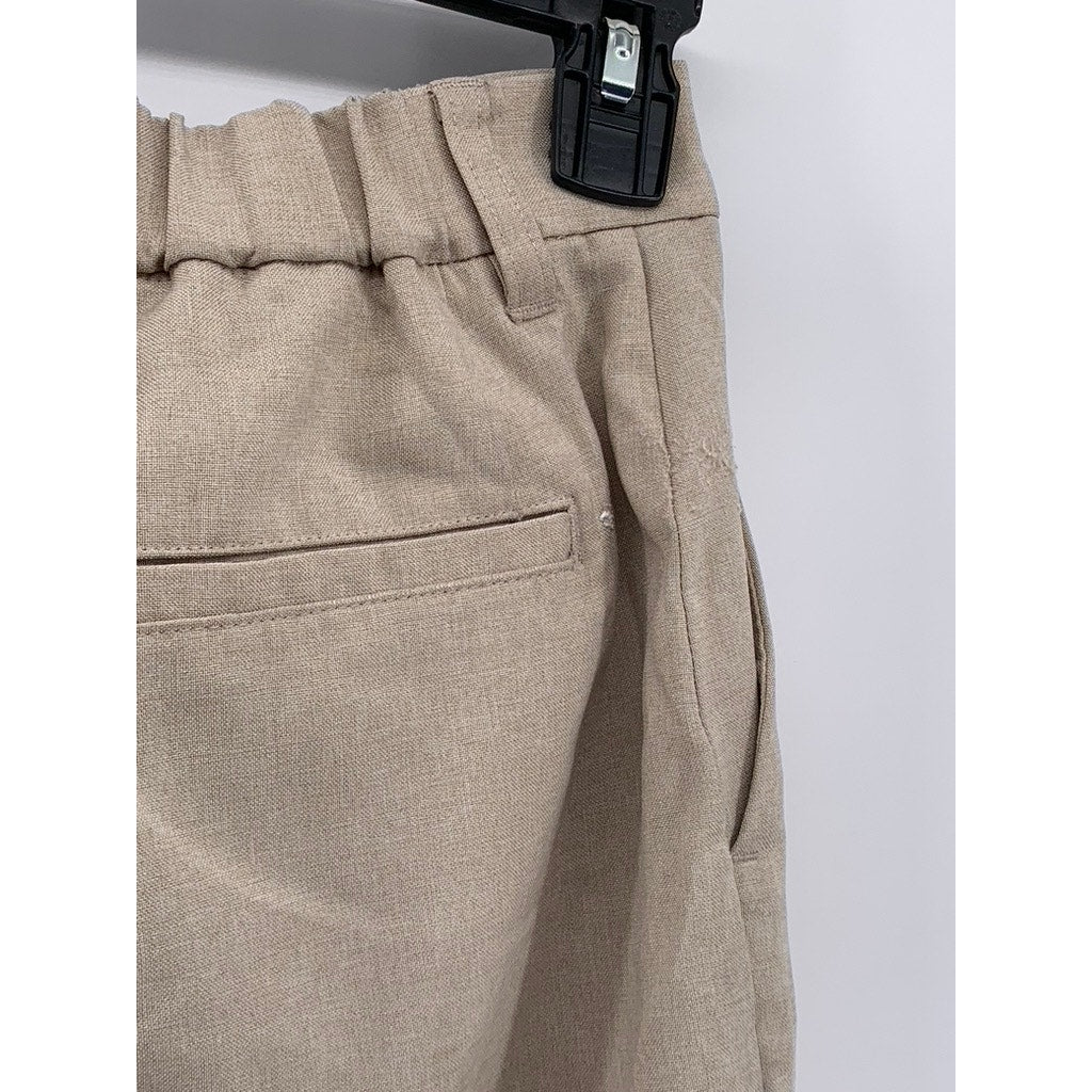 A.V.V Women's Beige Solid Wide-Leg Regular-Fit High-Rise Pant SZ XS