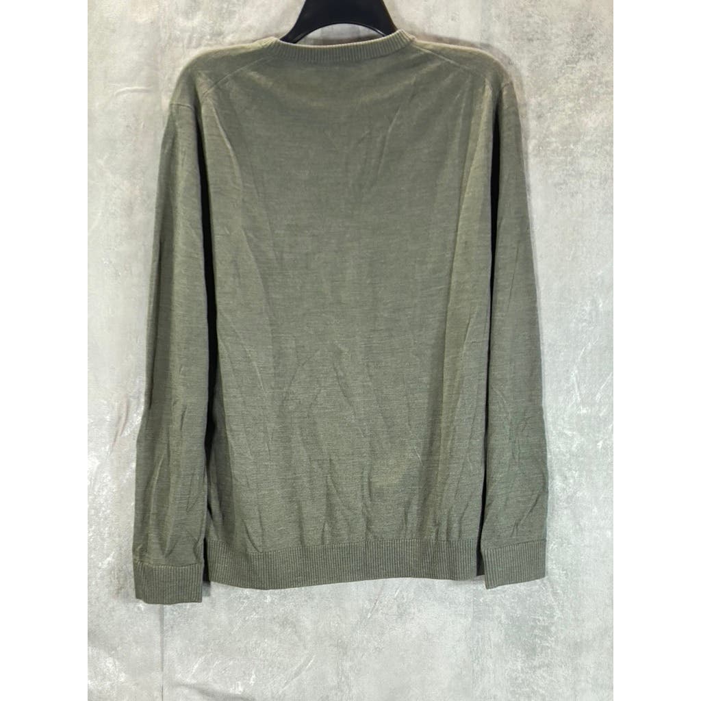 EVERLANE Men's Army Green Crewneck Wool Pullover Sweater SZ L