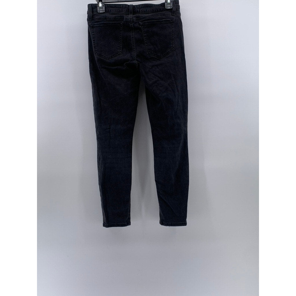 JOE'S JEANS Women's Black The Icon Mid-Rise Slit-Hem Skinny Ankle Jean SZ 28