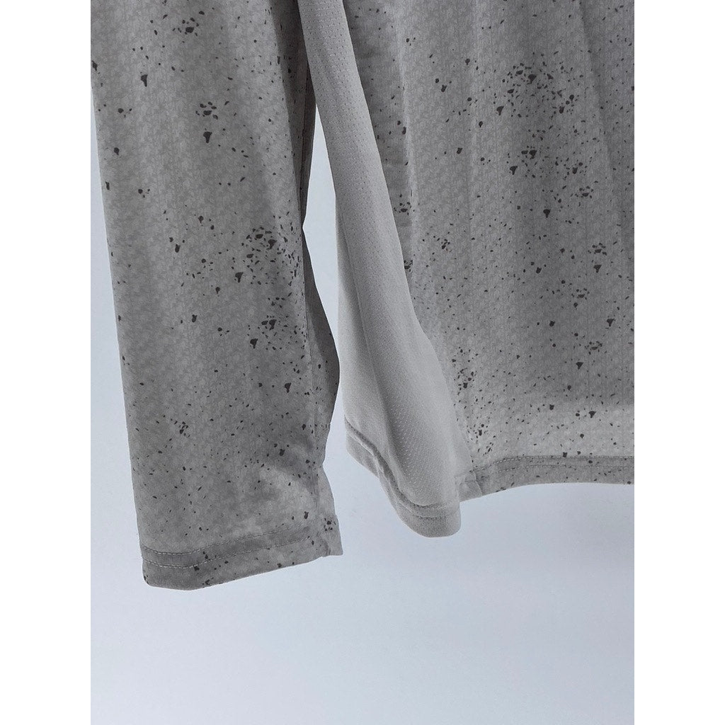 CASTORE Men's Light Gray Speckle Textured Long Sleeve Active T-Shirt SZ L