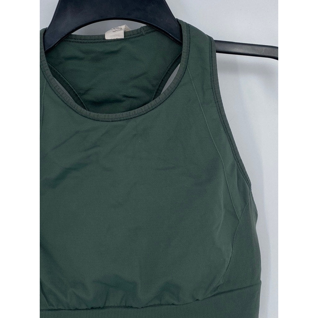 LULULEMON Women's Dark Green Crewneck Racerback Padded Activewear Tank Top SZ 8