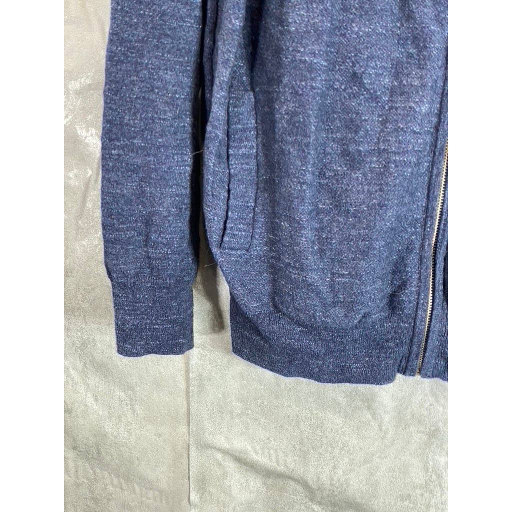 J.CREW Men's Navy Funnel Collar Cotton Zip-Up Sweater SZ L