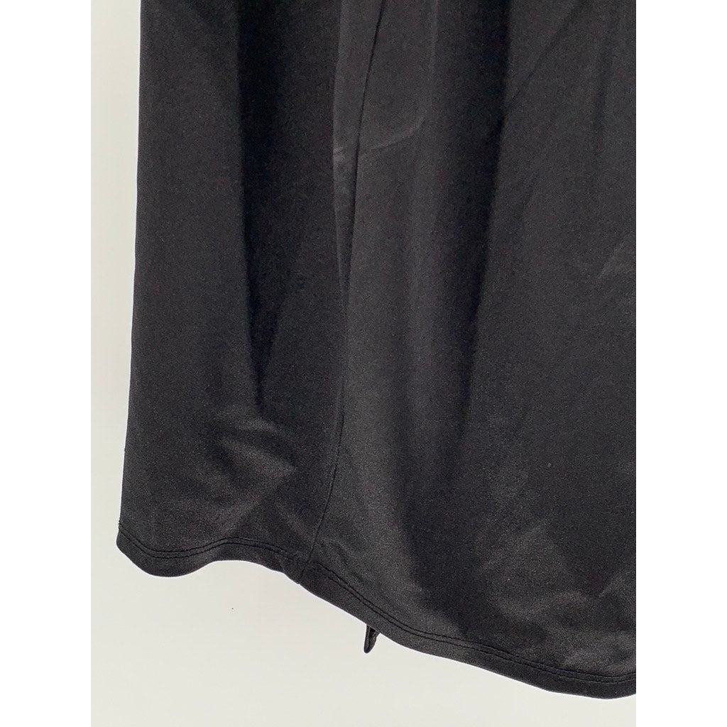 FASHION NOVA Women's Black Satin Faux-Wrap Mini Dress SZ 1XL