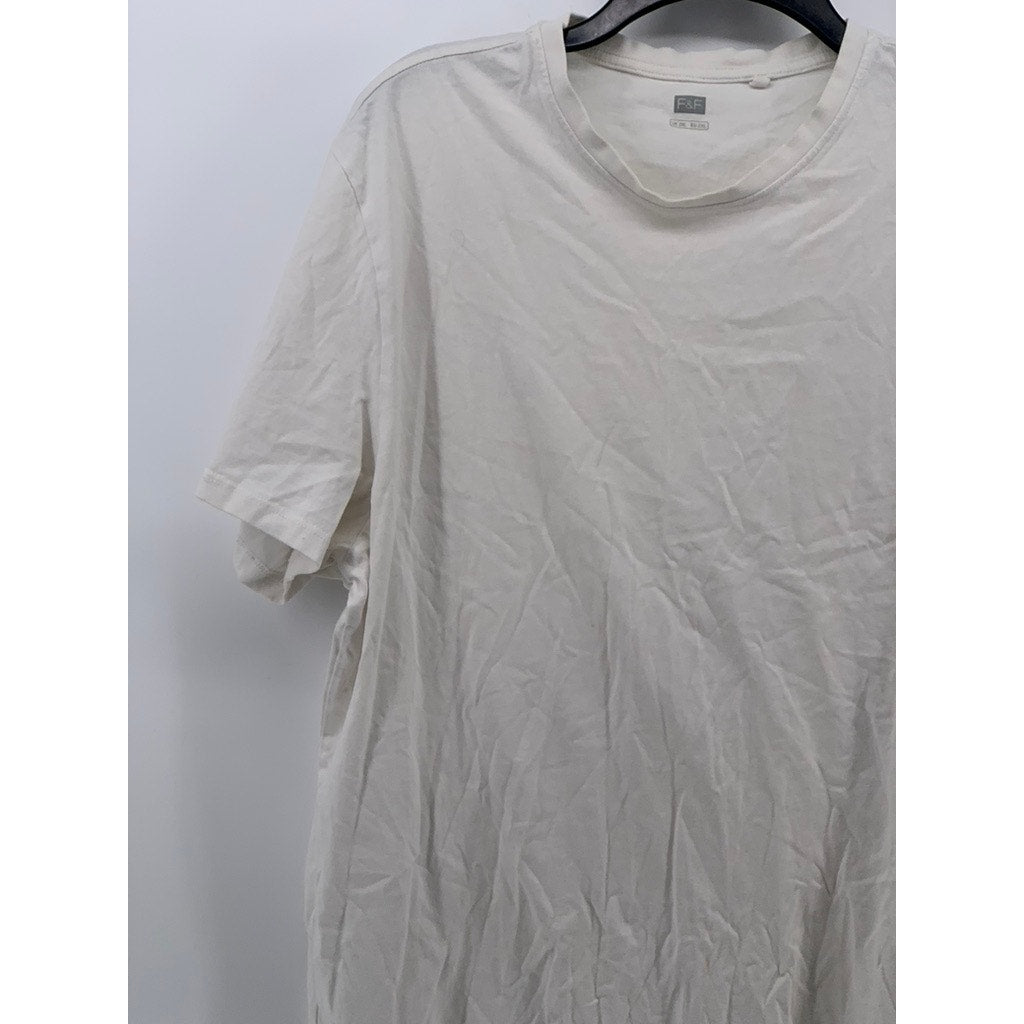 F&F Men's White Solid Casual Crewneck Short Sleeve T-Shirt SZ 2XL