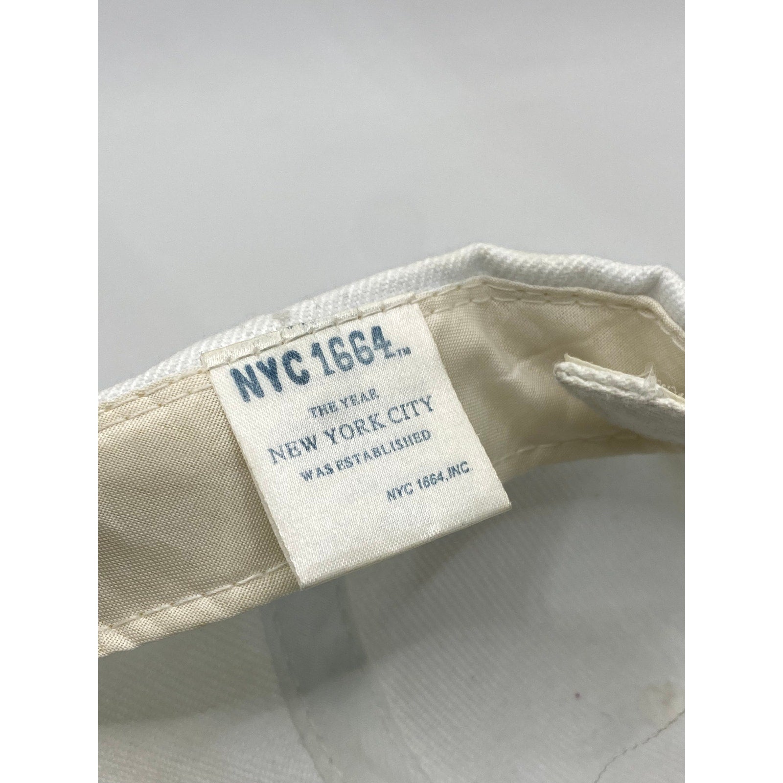 NEW YORK 1664 Unisex Adult White-Navy Embroidered NY City Baseball Cap SZ OS