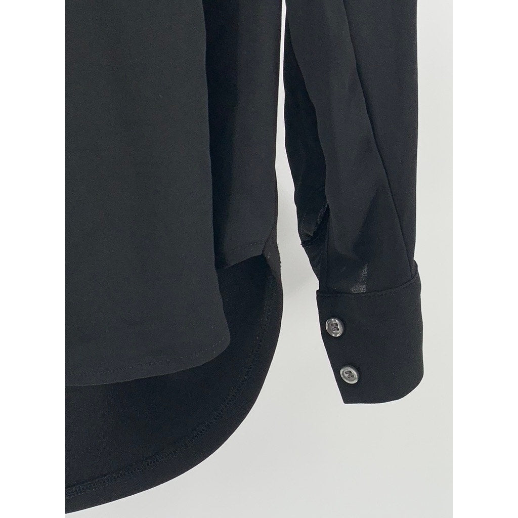 ANN TAYLOR Women's Black Petite V-Neck Long Sleeve Top SZ SP