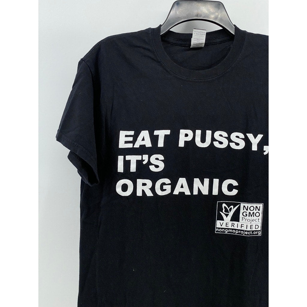 GILDAN Unisex Adult Black Graphic Crewneck Short Sleeve T-Shirt SZ M