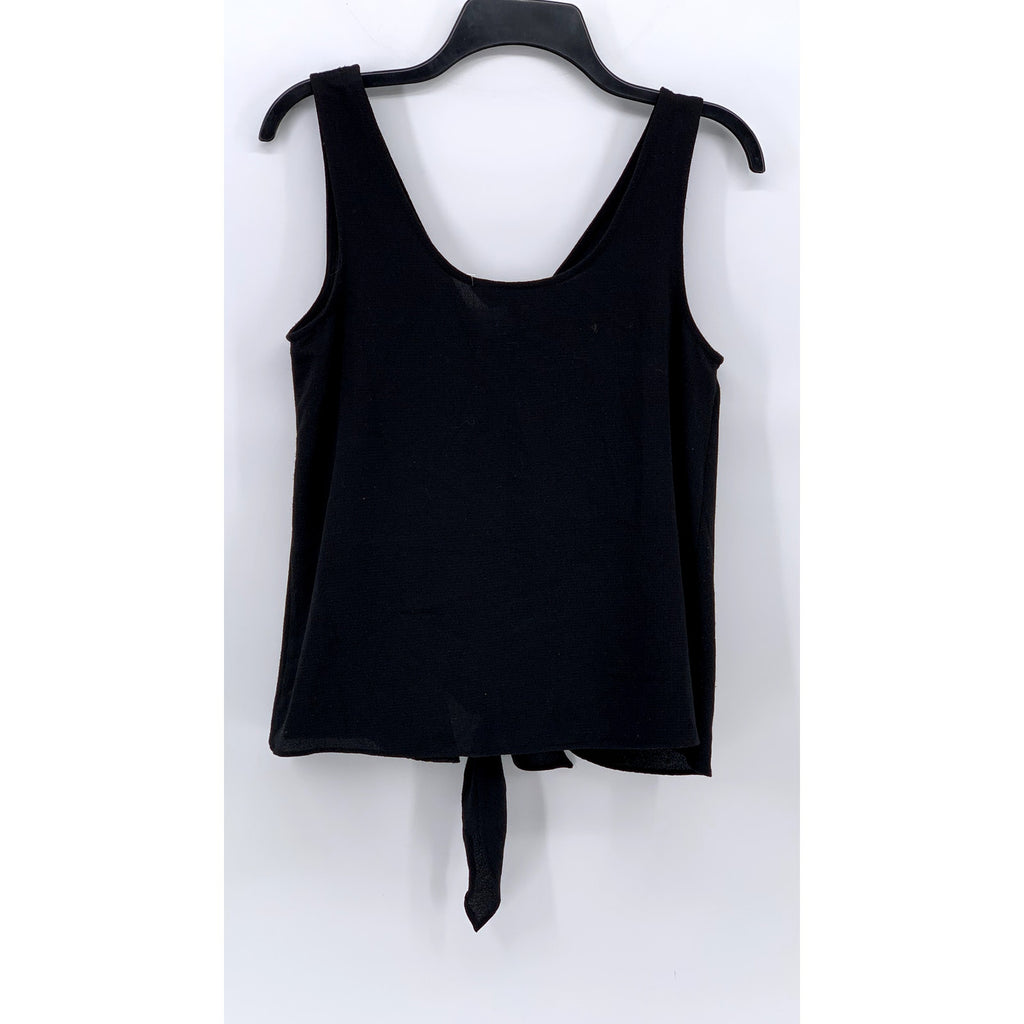 RACHEL RACHEL ROY Women's Black Split V-Neck Tie-Knot Semi-Sheer Tank Top SZ S