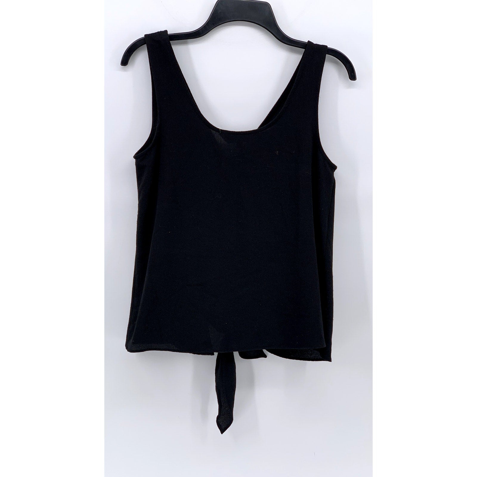 RACHEL RACHEL ROY Women's Black Split V-Neck Tie-Knot Semi-Sheer Tank Top SZ S