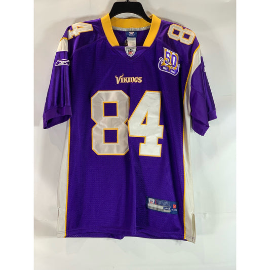 REEBOK ONFIELD Men's Purple Minnesota Vikings #84 Randy Moss NFL Jersey SZ 48