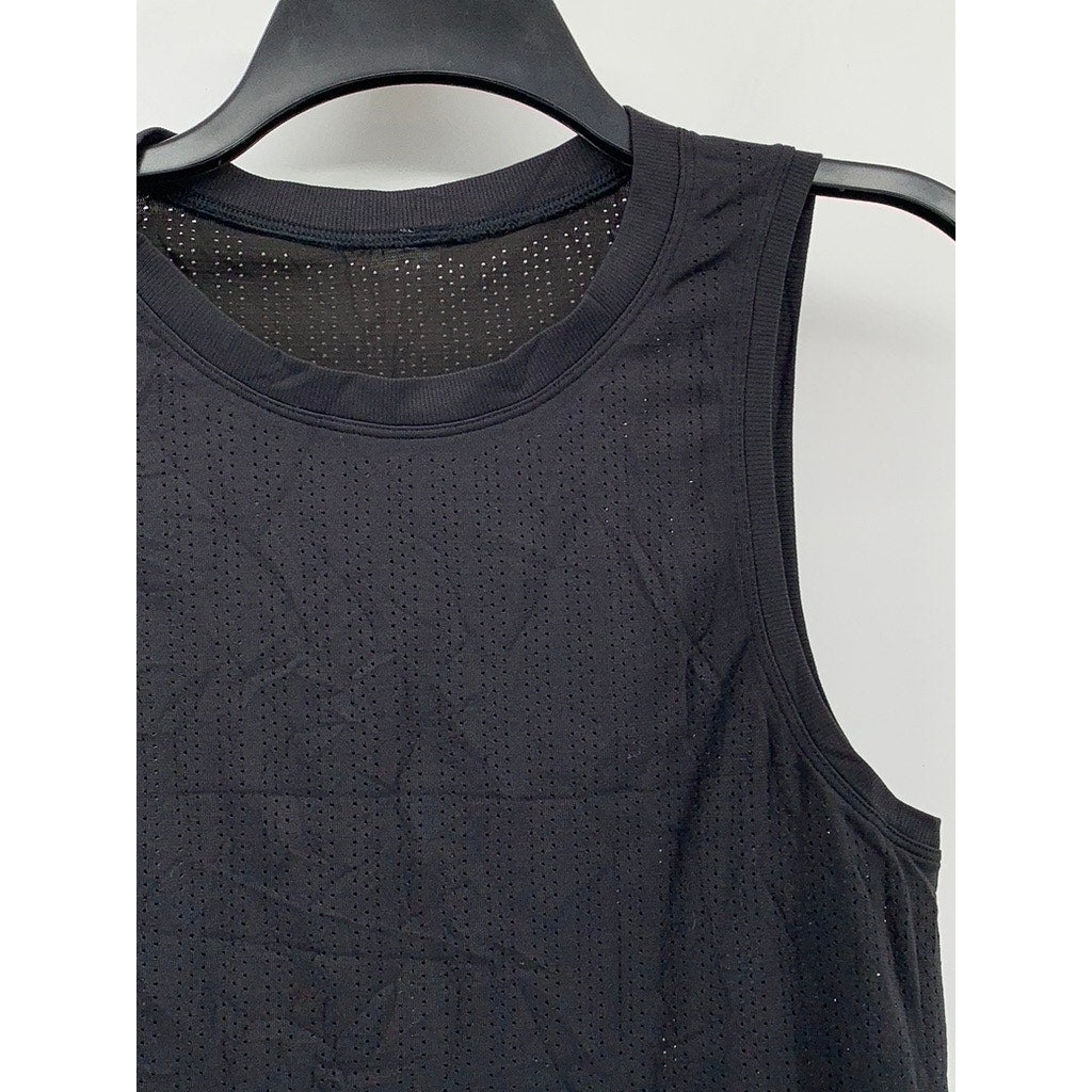 LULULEMON Women's Black Perforated Active Tank Top SZ 2