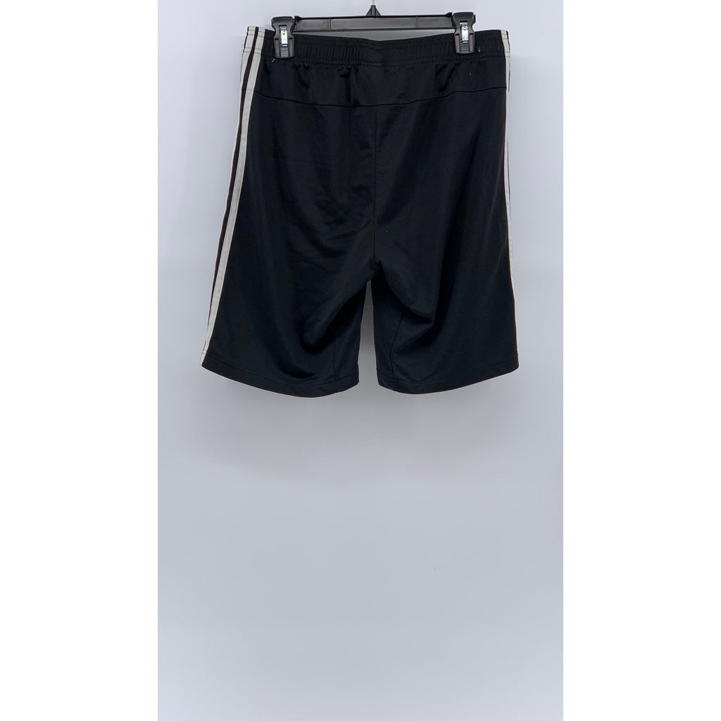 ADIDAS Men's Black-White 3-Stripe Pull-On Active Shorts SZ M
