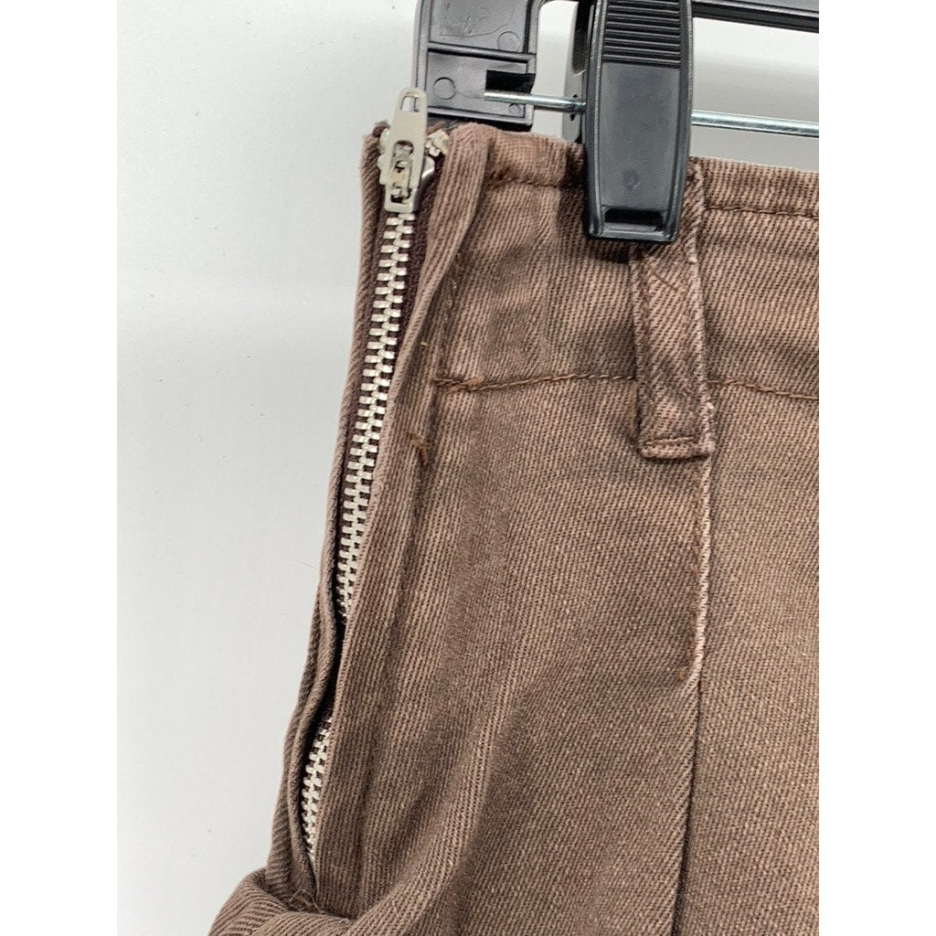 DAZY Women's Brown Denim Pleated A-Line Mini Skort SZ L