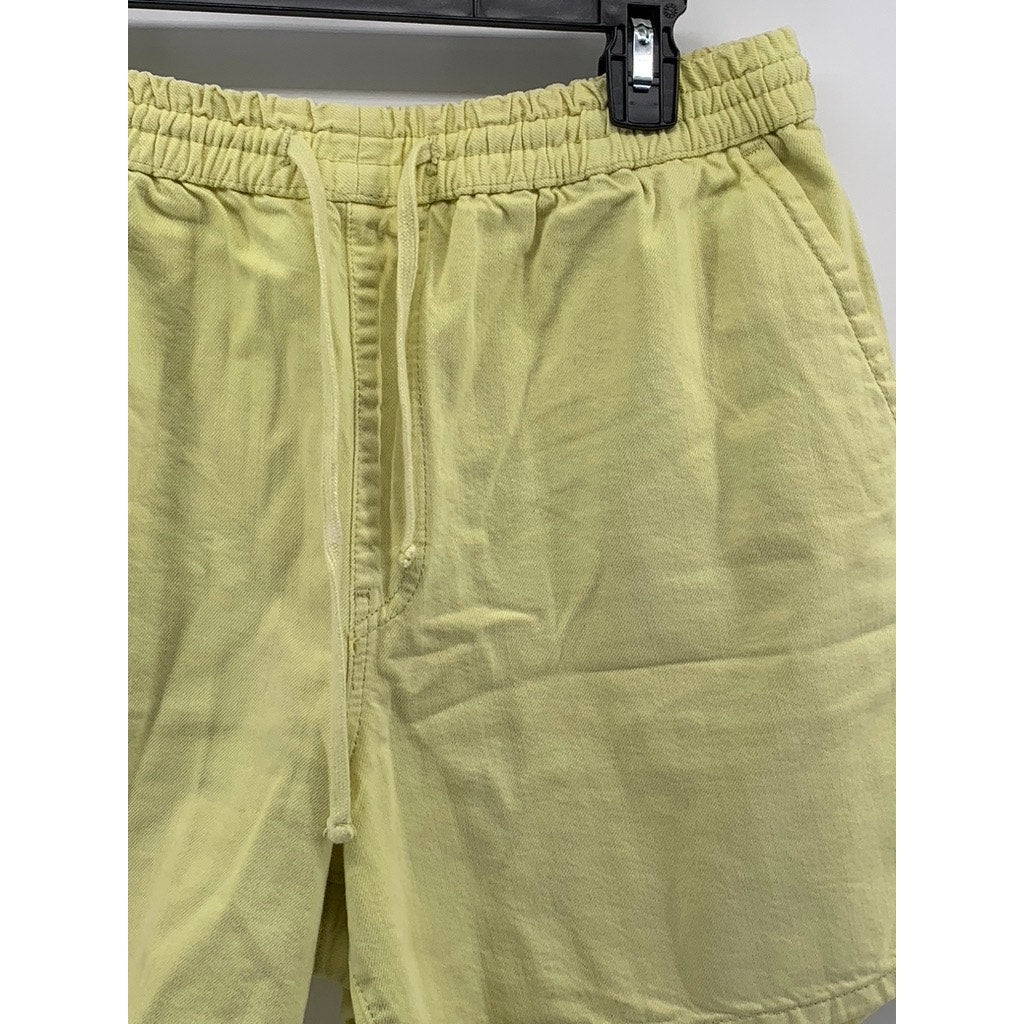 BDG Urban Outfitters Women's Yellow Denim Relaxed-Fit Drawstring Shorts SZ M