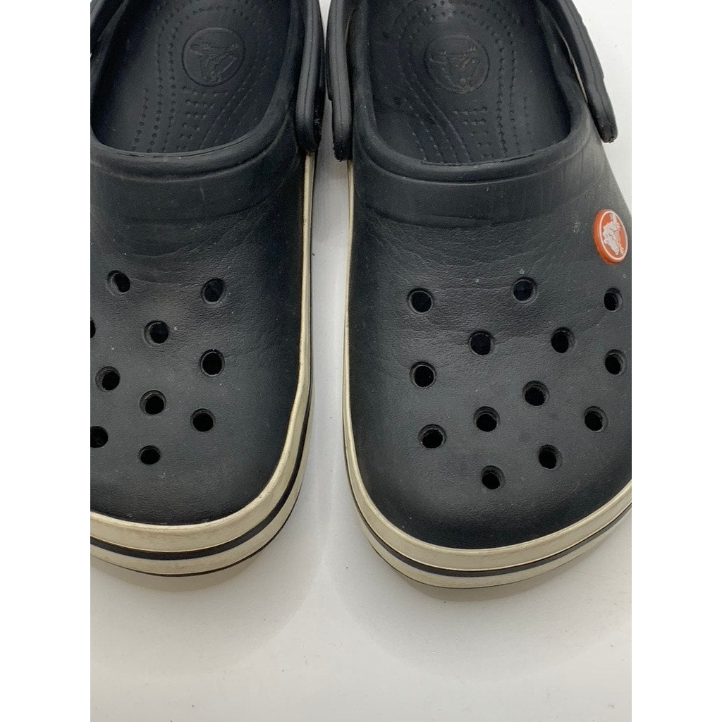 CROCS Baby Black-White Crocband Classic Shoes SZ J2